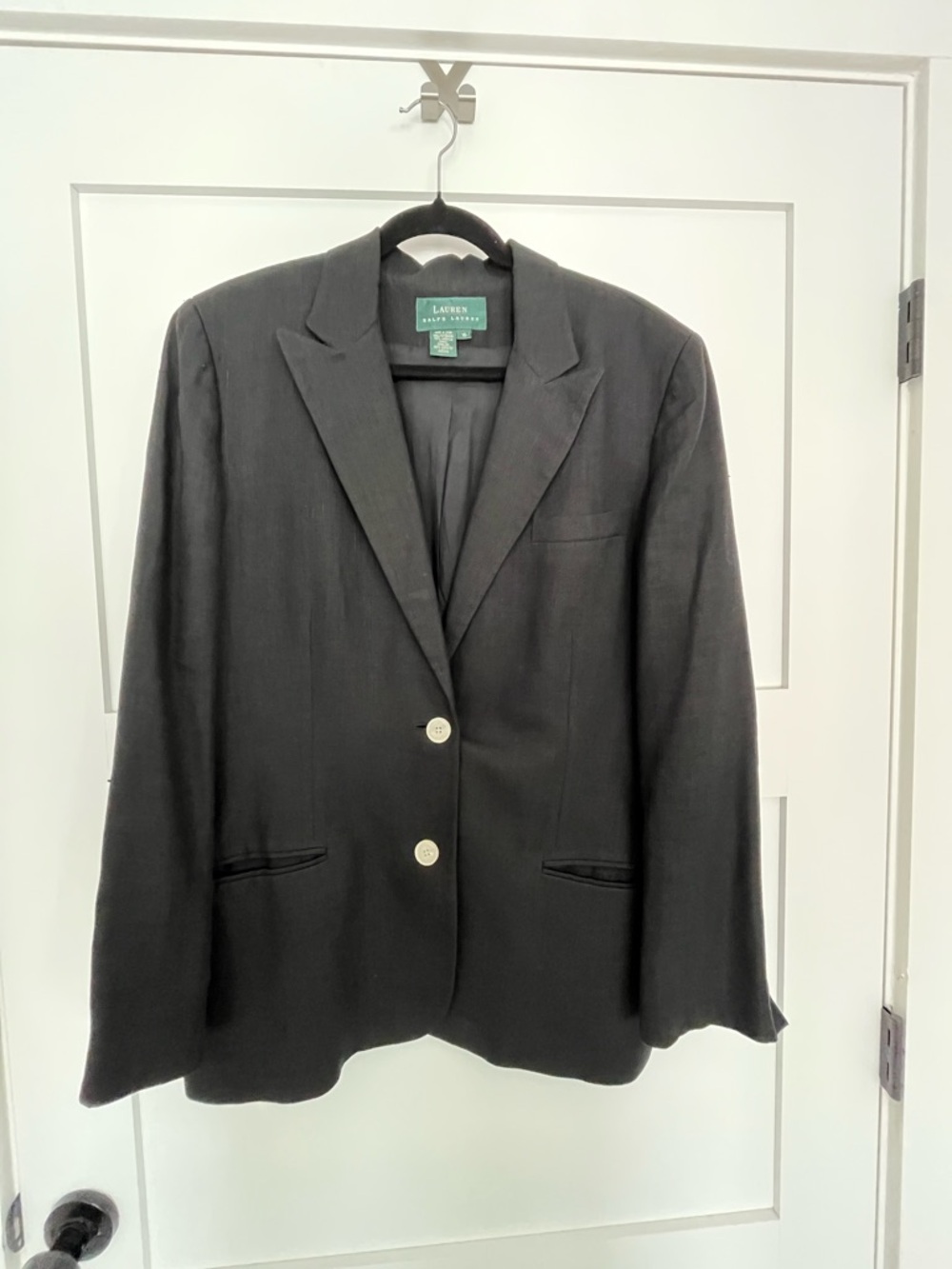 Ralph Lauren Black Tailored Linen Women's Blazer